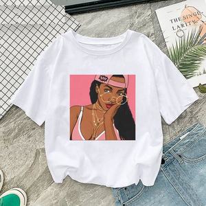Camisetas de Algodón Estampadas Ecológicas de Talla Grande para Mujer, Moda Hip Hop de Verano - Product Image 6