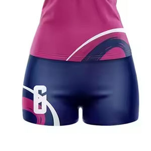 Conjunto de Uniforme de Voleibol para Mujer, Rosa Marino, Sublimado, Nombre y Número Personalizados, Talla 6, Manga Corta Ajustada, Ropa Deportiva que Absorbe la Humedad - Product Image 4