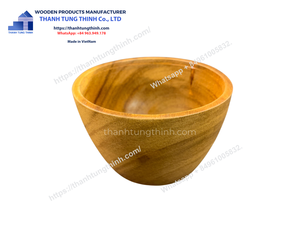 Ensemble de service en bois Thinh, bol à 3 compartiments avec poignée, poli à la main, design minimaliste écologique pour le camping - Product Image 6
