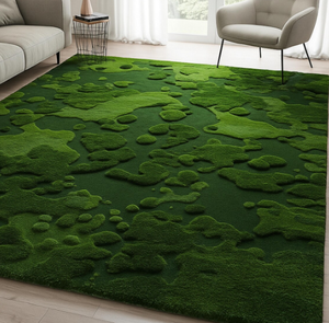Alfombra de lana verde oscuro, hecha a mano, con diseño nuevo, de alta calidad, ecológica, para sala de estar, habitaciones infantiles, hoteles y oficinas. - Product Image 2