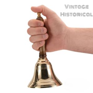 Campana de Mano de Latón de Primera Calidad con Mango de Madera, Estilo Clásico Antiguo, para Puja, Templo, Escuela, Oficina, Servicio - Product Image 2