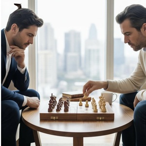 ILAHI's Eco-Friendly Rustic Polished Rectangle <b>Chess</b> <b>Board</b> Game 100% Handmade Pure Wood Animal/Love Style Customized Size <b>Chess</b> - Product Image 4