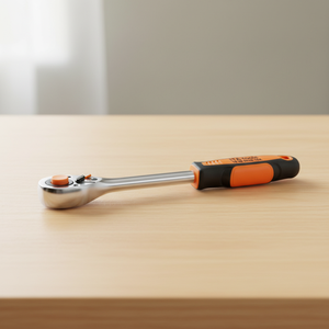 Manivela de Trinquete de Liberación Rápida de Acero SAE 72T con Empuñadura 2K, Acabado Espejo Imperial DIY OEM - Product Image 1