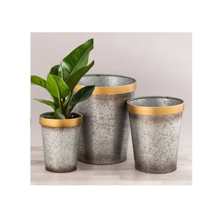 Macetero de Metal Galvanizado Royal Look con Soporte, Hecho a Mano, Ecológico, Personalizado, Decoración de Jardín Interior y Exterior, Macetas para Flores - Product Image 6