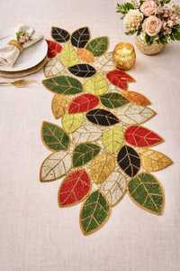 Handmade Embroidered Stripe <b>Table</b> <b>Runner</b> Polyester/Cotton 13x36 Multicolour Luxury <b>Dining</b> Decor for Home Hotel Use Thanksgiving - Product Image 2