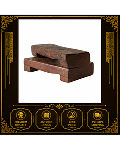 Étagère murale rectangulaire vintage en bois indien, support décoratif éco-responsable fait main pour salon et chambre à coucher - Product Image 3