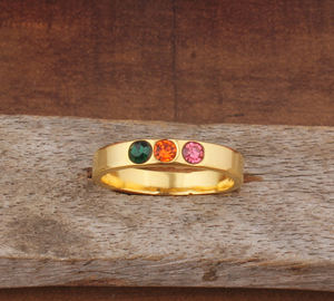 Wholesale Women's Classic Wedding Multi Colorful Stone <b>Band</b> Sterling Silver Plated <b>Copper</b> Ring High Quality Manufacturer - Product Image 4