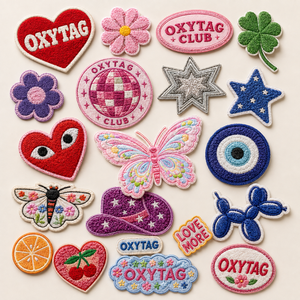 Oxytag Patchs thermocollants brodés en feutre non tissé, formes Cœur, Fleur, Papillon, pour décorations cadeaux, vente en gros, personnalisation OEM - Product Image 6