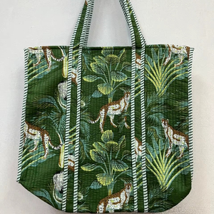 Bolsa de Mano de Verano Acolchada de Algodón con Estampado a Cuadros, Bolsas de Mujer, Bolsas de Moda Sostenible, Bolsas para Laptop - Product Image 1