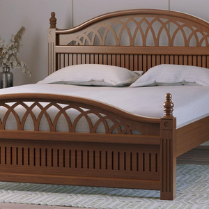 Exquisita cabecera de cama con forma de pavo real, tallada a mano en madera de teca natural de alta calidad. Disponible a precios de mayorista. - Product Image 3