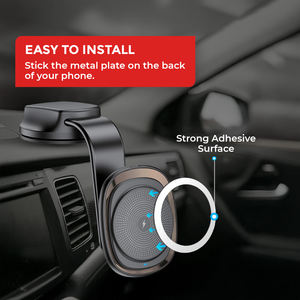 Support magnétique sans fil pour téléphone Roadpower (RP-MH-728) avec charge rapide, 360° °   Support rotatif pour grille d'aération/tableau de bord avec fixation robuste - Product Image 3