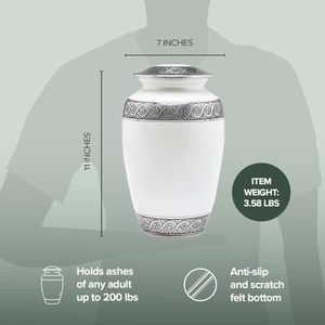 Urne funéraire en aluminium raffiné pour cendres d'adultes, conçue avec un couvercle fileté durable et sécurisé - Product Image 2