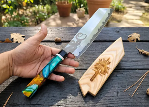 Vente en gros de couteaux de chef professionnels modernes de haute qualité, personnalisés, OEM, collection de lames haute performance en acier au carbone - Product Image 3