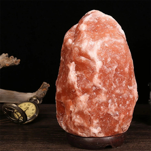 Premium quality Carved Himalayan Salt Lamp Pure Natural White Pink Waterproof Holiday & Wedding Decor with Wooden Base - Product Image 6