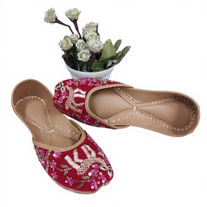 High Comfortable Sweat Absorbent Genuine Leather Rajasthani <b>Shoes</b>-New Style Eco-Friendly Fashionable Footwear for Girls Walking - Product Image 2