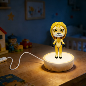 Lámpara LED Nocturna 3D con Forma de León, Cable USB Tipo A, Control de un Botón, 2700K, Luz Blanca Cálida Suave, Tamaño Pequeño, Decoración para Dormitorio, Regalo - Product Image 4