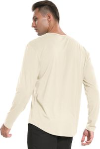 <b>Men</b> <b>Long</b> <b>Sleeve</b> T-Shirt 100% Cotton O-Neck Regular Fit Solid Color Casual Breathable Knitted Jersey <b>Top</b> Quality - Product Image 2