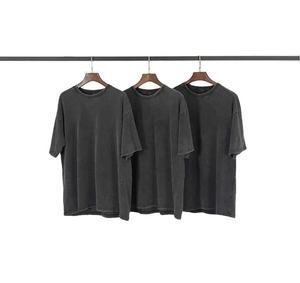 Camiseta de Algodón Oversize para Hombre, Servicio Profesional, Color Liso, Cuello Redondo, Manga Corta, Estilo Casual, Tejido Lavado, Ajuste Regular, Largo Estándar - Product Image 5