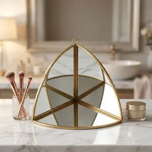 Artisan Design Geometric <b>Mirror</b> Vanity Organizer Standing Countertop Display <b>Storage</b> Modern Design Bathroom Living Room Wall - Product Image 2