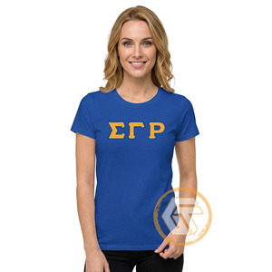 เสื้อยืดลำลองฤดูร้อนสำหรับสตรี แบรนด์ GREEK TREASURES Sigma Gamma Rho ผลิตจากผ้าโพลีเอสเตอร์ผสมคอตตอน ป้องกันรอยยับ เป็นมิตรต่อสิ่งแวดล้อม ขายส่ง - Product Image 1