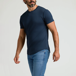 T-shirts pour hommes à manches courtes respirants, 100% coton biologique, haute qualité, vente en gros, t-shirts unis, service OEM - Product Image 2