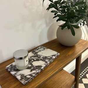 Bandeja de Mármol Calacatta Viola de Lujo, Estante Decorativo para Baño, Decoración para el Hogar - Product Image 1