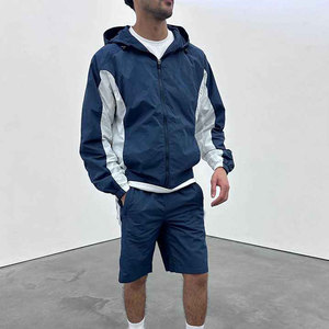 Chaqueta Deportiva con Capucha para Hombre, Cortavientos, Manga Larga, Diseño Color Block, Ligera, de Poliéster, con Cierre de Cremallera, para Primavera - Product Image 3