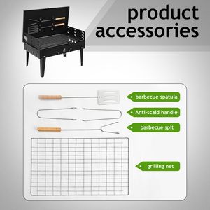 17.32 portatile per esterni * 10.63*8.66 pollici griglia da campeggio pieghevole in ferro nero - Product Image 6