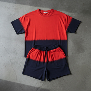 Ensemble de survêtements personnalisés avec logo pour hommes, survêtements bicolores, t-shirt et short, ensemble de survêtements 2 pièces - Product Image 6