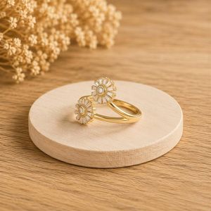 Top Grade Baguette Lab Diamond <b>Open</b> Band Engagement Floral <b>Open</b> Warp Double Flower Marquise Platinum Bridal <b>Ring</b> - Product Image 3
