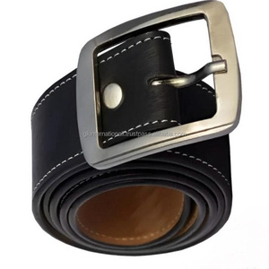 Cinturón informal de cuero de moda para hombre resistente cosido en blanco, cinturones y accesorios de cuero sólido hechos a mano para fines de regalo - Product Image 1
