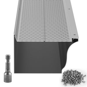 Protezione per Grondaie Fai-da-te in Alluminio da 5 Pollici con Filtro Antifoglie, 13 Pezzi, Lunghezza Totale 52 Piedi, Diametro Foro 0,157 Pollici, Coperture a Persiana e Ventilazione - Product Image 3