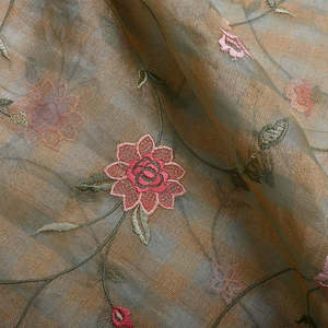 Tela de Encaje Bordado de Alta Calidad, Elegante Tela de Malla Estampada con Jacquard Floral para Vestidos de Novia y Decoración de Prendas - Product Image 1
