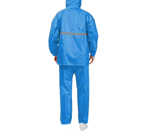 ชุดกันฝนแบบ unisex สีน้ำเงิน แขนยาว ผ้าโพลีเอสเตอร์ สำหรับทุกฤดู เหมาะสำหรับกิจกรรมกลางแจ้ง ชุดกันฝนฤดูร้อน ผ้าโพลีเอสเตอร์/ไนลอน แบบยาว - Product Image 4