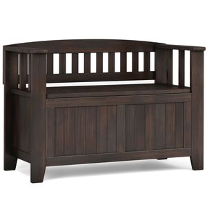 Petit banc de rangement pour entrée Acadian en brun brunette - Product Image 2