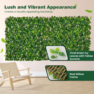 Pannello Decorativo in Finto Salice con Cornice in Vimini, Schermo per la Privacy Espandibile e Divisorio per Ambienti con Finitura Autentica - Product Image 6