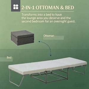 Divano Letto Pieghevole Portatile, Comodo e Pratico, Arredamento in Ecopelle per Piccoli Spazi - Product Image 3