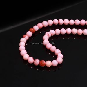 Cuentas Redondas Lisas de Ópalo Rosa AAA de 6mm a 7mm, Cuentas de Piedras Preciosas de Ópalo Natural para la Fabricación de Joyas, Hilos de 16 Pulgadas a Precio de Mayoreo - Product Image 4