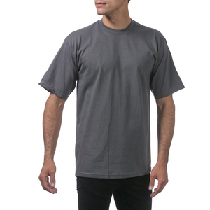 เสื้อยืดคอตตอน 100% หนานุ่มสำหรับผู้ชาย ทรงโอเวอร์ไซส์ ไหล่ตก สีเทา น้ำหนัก 220 กรัม ป้องกันขนร่วงและระบายอากาศได้ดี - Product Image 1