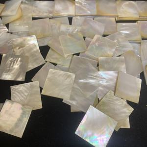 Wholesale Natural Heat Treated 6-40mm Double <b>Flat</b> Shell Sheet Square Mother of Pearl White for Jewelry Making - Product Image 3