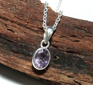 Natural Faceted Amethyst Gemstone Pendant, 925 Sterling <b>Silver</b> <b>Necklace</b> Chain Pendant, Gift For Girls & Women. - Product Image 4