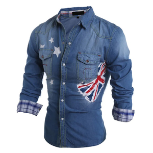 Camisa de Mezclilla de Algodón de Manga Larga Ligera con Diseño Personalizado, Superventas / Camisa de Mezclilla para Hombre de Primera Calidad y Estilo Premium - Product Image 2