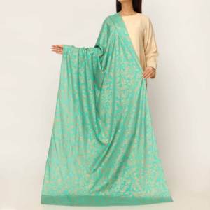 Mousseline de soie unie verte Dupatta PD5512 pour robes de cocktail - Product Image 2