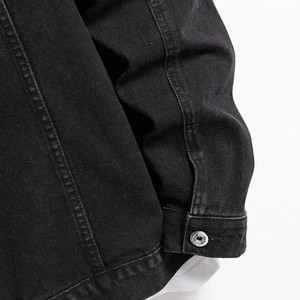 Vente directe usine – Blouson d'hiver streetwear pour homme de haute qualité, respirant, en denim tricoté, avec col montant en cuir léger - Product Image 4