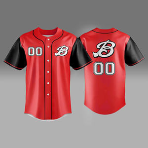 Camisetas de Béisbol Ligeras de Poliéster con Estampado por Sublimación, Nombre y Número Personalizados, Camisetas de Béisbol para Hombre, Fabricante de Ropa - Product Image 1
