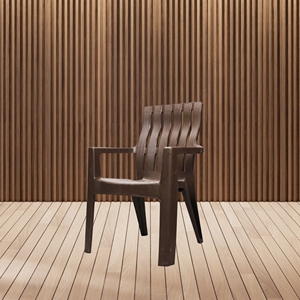 Silla Moderna de Plástico Impermeable y Ligera con Diseño de Rayas Ortopédicas para Sala de Estar, Oficina en Casa, Apartamento, Uso en Exteriores y Hoteles - Product Image 2