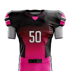 Uniforme de Fútbol Americano Personalizado de Alta Calidad, Manga Corta, Talla Grande, 100% Poliéster, Nuevo Diseño, Color y Logotipo Personalizables - Product Image 3