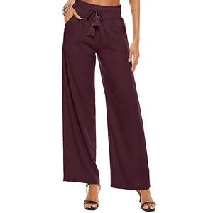 Pantalon décontracté pour femme en coton avec cordon de serrage à la taille, qualité supérieure, respirant, 100 % coton, pantalon décontracté pour femme en vente, OEM - Product Image 5