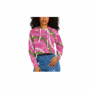 Hoodie court sublimé pour femme, design tendance, matière respirante et durable. - Product Image 5