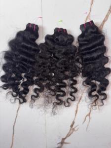 Raw Indian Natural <b>Curly</b> Human Hair Bundles – 100% Unprocessed Temple Hair <b>Extensions</b> Wholesale - Product Image 4